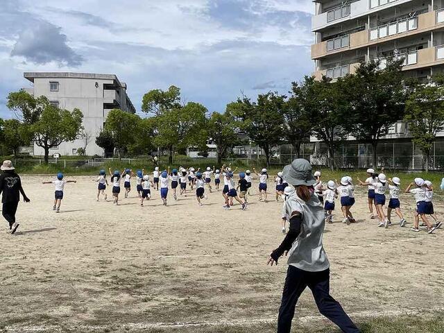 B広場での練習風景