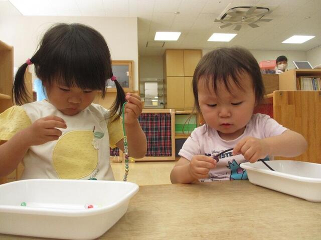 紐通し遊びをしたよ！（分園）