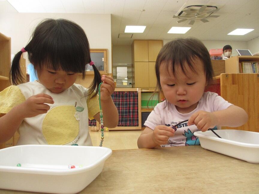 紐通し遊びをしたよ！（分園）